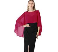 Hotshawl Capelets für Damen, Chiffon-Umhang, Schals und Wickeltuch, für Abendkleid, Hochzeitsumhänge, Dunkelrot, Einheitsgröße