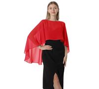 Hotshawl Capelets für Damen, Chiffon-Umhang, Schals und Wickeltuch, für Abendkleid, Hochzeitsumhänge, Rot/Ausflug, einfarbig (Getaway Solids), Einheitsgröße