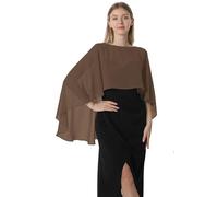 Hotshawl Capelets für Damen, Chiffon-Umhang, Schals und Wickeltücher für Abendkleid, Hochzeit, Umhänge, Kaffee, Einheitsgröße
