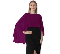 Hotshawl Capelets für Damen, Chiffon-Umhang, Schals und Wickeltücher für Abendkleid, Hochzeit, Umhänge, Fuchsia, Einheitsgröße