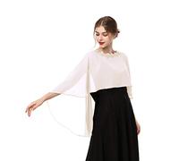 Hotshawl Capelets für Damen, Chiffon-Umhang-Schals und Wraps für Abendkleid, Hochzeitsumhänge, Blass Champagner (Spitzen-Ausschnitt), Einheitsgröße