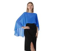Hotshawl Capelets für Damen, Chiffon-Umhang-Schals und Wraps für Abendkleid, Hochzeitsumhänge, blau, Einheitsgröße