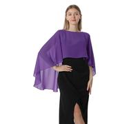 Hotshawl Capelets für Frauen Chiffon Cape Schals und Wraps für Abendkleid Hochzeit Umhänge Cover Up, Violett, Einheitsgröße