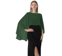 Hotshawl Capelets für Frauen Chiffon Cape Schals und Wraps für Abendkleid Hochzeit Umhänge Cover Up, Moosgrün, Einheitsgröße