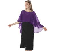 Hotshawl Capelets für Frauen Chiffon Cape Schals und Wraps für Abendkleid Hochzeit Umhänge Cover Up, Violett, Einheitsgröße