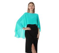 Hotshawl Capelets für Frauen Chiffon Cape Schals und Wraps für Abendkleid Hochzeit Umhänge Cover Up, Aqua, Einheitsgröße