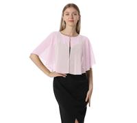Hotshawl Chiffon Capelet Damen Weiche Umhänge Schals und Wraps für Abendkleid Hochzeit Cape Cover Up, Pink, Einheitsgröße