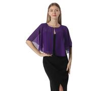 Hotshawl Chiffon Capelet Damen Weiche Umhänge Schals und Wraps für Abendkleid Hochzeit Cape Cover Up, Violett, Einheitsgröße