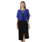 Hotshawl Chiffon Capelet Damen Weiche Umhänge Schals und Wraps für Abendkleid Hochzeit Cape Cover Up, Königsblau, Einheitsgröße