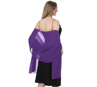 Hotshawl Chiffon Schals und Wraps für Abendkleider Frauen Elegant Weich Schal Braut Schal Hochzeit Stola, Violett (Chiffon), Einheitsgröße