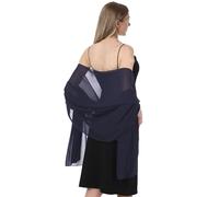 Hotshawl Chiffon Schals und Wraps für Abendkleider Frauen Elegant Weich Schal Braut Schal Hochzeit Stola, Marineblau (Chiffon), Einheitsgröße