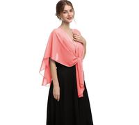 Hotshawl Damen Chiffon-Schals und Wickeltuch, Hochzeit, Party, Schal für Abendkleider, Koralle, Einheitsgröße