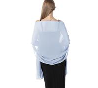 Hotshawl Pashmina aus weichem Chiffon, für Abendkleider zu formellen Anlässen. - Blau - Einheitsgröße
