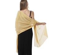 Hotshawl Pashmina aus weichem Chiffon, für Abendkleider zu formellen Anlässen. - Gold - Einheitsgröße