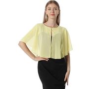 Hotshawl Weiche Capelets Umhänge Schals und Wickeltücher für Kleider, Chiffon, Shrug, Hochzeitsumhang, gelb, Einheitsgröße