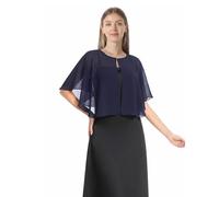 Hotshawl Weiche Capelets Umhang Schals und Wraps für Kleider, Chiffon, Sträucher, Hochzeit, Umhang - Blau - Einheitsgröße