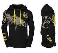 HOTSPOT DESIGN Fishing Mania Catfish, L, SW-Gelb, Hoodie, 010300503