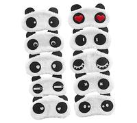 HOUDERCO 10 Stück Kinder Schlafmaske Panda Aus Baumwolle Plüsch Elastisch Weich Leichte Augenmaske Für Schlaf Reisen Yoga Mittagsschlaf
