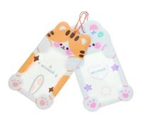 HOUDERCO 2 Stück Cartoon Ebene Kartenhülle Transparent PVC mit Kette | Sichtbares Design, Leichte Ausführung, Dekorative Optik, Geeignet für Ausweis und Namenskarten