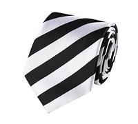 HOULIFE schwarze krawatte herren - einfarbige Satin Herrenkrawatte, Krawatten Aus Polyester Paisley Krawatte, schwarz-weiß gestreifte Krawatte für den Täglichen Gebrauch In der Hochzeit, Party