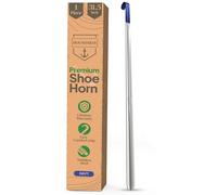 HOUNDSBAY Deutsche Dogge 80cm extra lange Schuhanzieher Metallschuhlöffel mit Komfortgriff (Navy Blau)