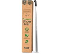 HOUNDSBAY Deutsche Dogge 80cm extra lange Schuhanzieher Metallschuhlöffel mit Komfortgriff (Schwarz)