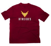 House Atreides T-Shirt, Logo Crest Wappen Zeichen Symbol Arrakis Dune sandwurm, L, Maroon