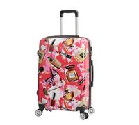 House Of Leather Hartschalen-Koffer, Make-up, Drucktaschen, leicht, erweiterbar, 4 Spinner-Räder, Reisegepäck für Damen, Fleek, mehrfarbig, Medium Check-in Size 24", Erweiterbares Gepäck mit