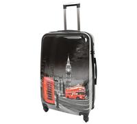 House Of Leather London Night Print Hartschalengepäck mit vier Rädern, Schwarz / Grau, Koffer Tucana, Schwarz , M, Gepäck