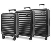 House Of Leather Vierrad-Koffer Hartschalengepäck Alaska, Schwarz , Full Set, Hartschalengepäck mit Spinnrädern