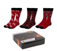 House of the Dragon Socken 3er Pack - Rot, Schwarz und Weiß - Größe 35 bis 41 - Lange Socken aus Baumwolle, Polyamid und Elastan - Original Produkt in Spanien Designed