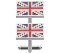 Housoutil 1 Paar Manschettenknöpfe mit Britischer Flagge Klassische Messing Manschettenknöpfe Dekorative Hemdmanschettenknöpfe für Herren Stilvoll und Elegant für Business und Hochzeit