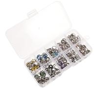 Housoutil 100 Satz Edelstahl Druckknöpfe ohne Nähen Metall Kleiderknöpfe mit Fünf Zähnen Selbstgemacht Nähzubehör für Kleidung und Bastelarbeiten