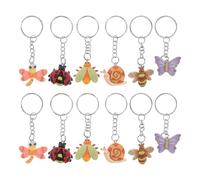 Housoutil 12 Stück Schlüsselanhänger Insektenmotiv Bunte Cartoon Rucksackanhänger aus Leichtem Kunststoff Niedliche Insekten Schmuckanhänger für Schlüssel Geldbörse und Partygeschenke