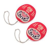 Housoutil 2 Stück pack Glücks Schlüsselanhänger aus Acryl im Daruma Puppen Design Bringt Segen und Glück Einzigartig und Kreativ als Geschenk für Handyanhänger