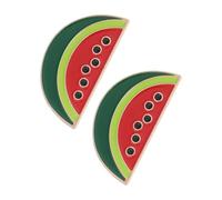 Housoutil 2stücke Wassermelonenbrosche Emaille Anstecknadel Lustiger Frucht Pin für Damen Vintage Cartoon Brosche für Kleidung Rucksack Schal Jacke Kleid