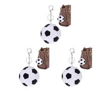 Housoutil 3er-set Plüsch-fußball-schlüsselanhänger, Weicher, Gefüllter Fußball-schlüsselanhänger, Taschenanhänger, Sport-schlüsselring, Rucksack Partygeschenke