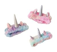 Housoutil Einhorn Kosmetik Stirnbänder 3 Stück Elastisch mit Dekorativem Design für Spa und Hautpflege bei Frauen