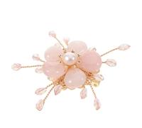 Housoutil Elegante Japanische Kirschblütenbrosche aus Kristall und Süßwasserperle in Rosa Filigrane Anstecknadel für Formelle Zeremonien und Stilvolle Geschenkidee