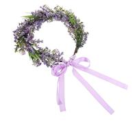 Housoutil Haarschmuck Blumenkranz Lavendel Handgefertigtes Stirnband für Braut und Festival Leicht und Angenehm zu Tragen 1 Stück Zufällige Farbe
