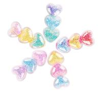 Housoutil Herz Haarspangen für Mädchen 5 Stück Kleine Bunte Quicksand Clips mit Liebes Herz Motiv Haarschmuck für Feines Haar Haar Accessoires für Alltag Party und Schule