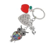 Housoutil Kreativer Schlüsselanhänger mit Herzform und Eulenmotiv aus Edelstahl Legierung Polierte Oberfläche ohne Raue Kanten Stilvoller Anhänger für Tasche und Schlüssel