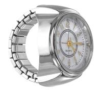 Housoutil Stylische Mini Ringuhr Silber Damen Herren Quarzuhr mit Digital ziffernblatt Modischer Finger Schmuck Großes Display Praktisches Accessoire für Alltag und