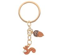 Housoutil Süßer Eichhörnchen Schlüsselanhänger mit Kiefer Tannenzapfen Tragbarer Autoschlüssel und Rucksackanhänger Geeignet für Party und Alltag