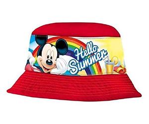 HOVUK® Disney-Figur Mickey Mouse Hello Sommer Unisex Kinder Offizieller Bucket Bush Hut Fischerhut Vorschulhut 3+ Jahre, Mickey Mouse Hello Sommerhut Fischerhut, 48 cm, Small