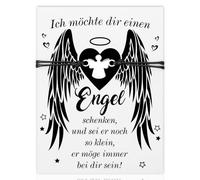 HOWAF 2 STK Schutzengel Armband Glücksbringer Armkettchen mit Engel Schutzengelchen Engel Armbändchen Schutzengel Engel Anhänger Engel Schenken Karte Schutzengel Geschenke für Frauen Mädchen, Schwarz