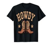 Howdy Cowboystiefel Western Country T-Shirt