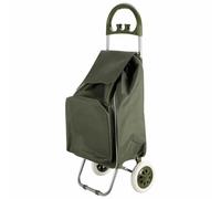 HowHomely Einkaufswagen Einkaufstrolley Einkaufshilfe Einkaufstasche grün Trolley 40L Transportwagen klappbar Räder leicht stabil Polyester