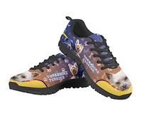 Howilath Yorkshire Terrier & Bone Damen Slip on Sneakers, Blau rutschfeste Atmungsaktive Leichte Driving Loafers Wanderschuhe - Schwarze Sohle EU 39