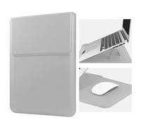 HoYiXi 14 Zoll Laptop Hülle PU Leder Tasche Kompatibel mit New MacBook Pro 14 2021/ASUS Vivobook 14/HP Pavilion X360/Lenovo IdeaPad 14/Dell Lenovo HP ASUS Acer Huawei Matebook 14'' PC, Silber